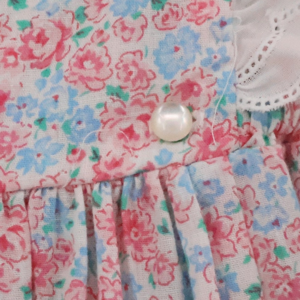 Vintage Plum Pudding Toddler Dress Girls Size 18M Floral Lace Easter Cottage USA - Picture 4 of 9